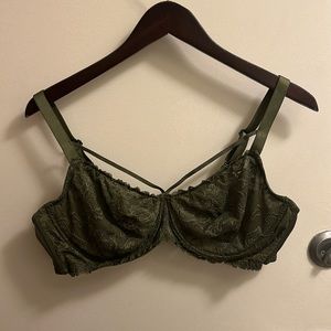 Hunter green floral bralette